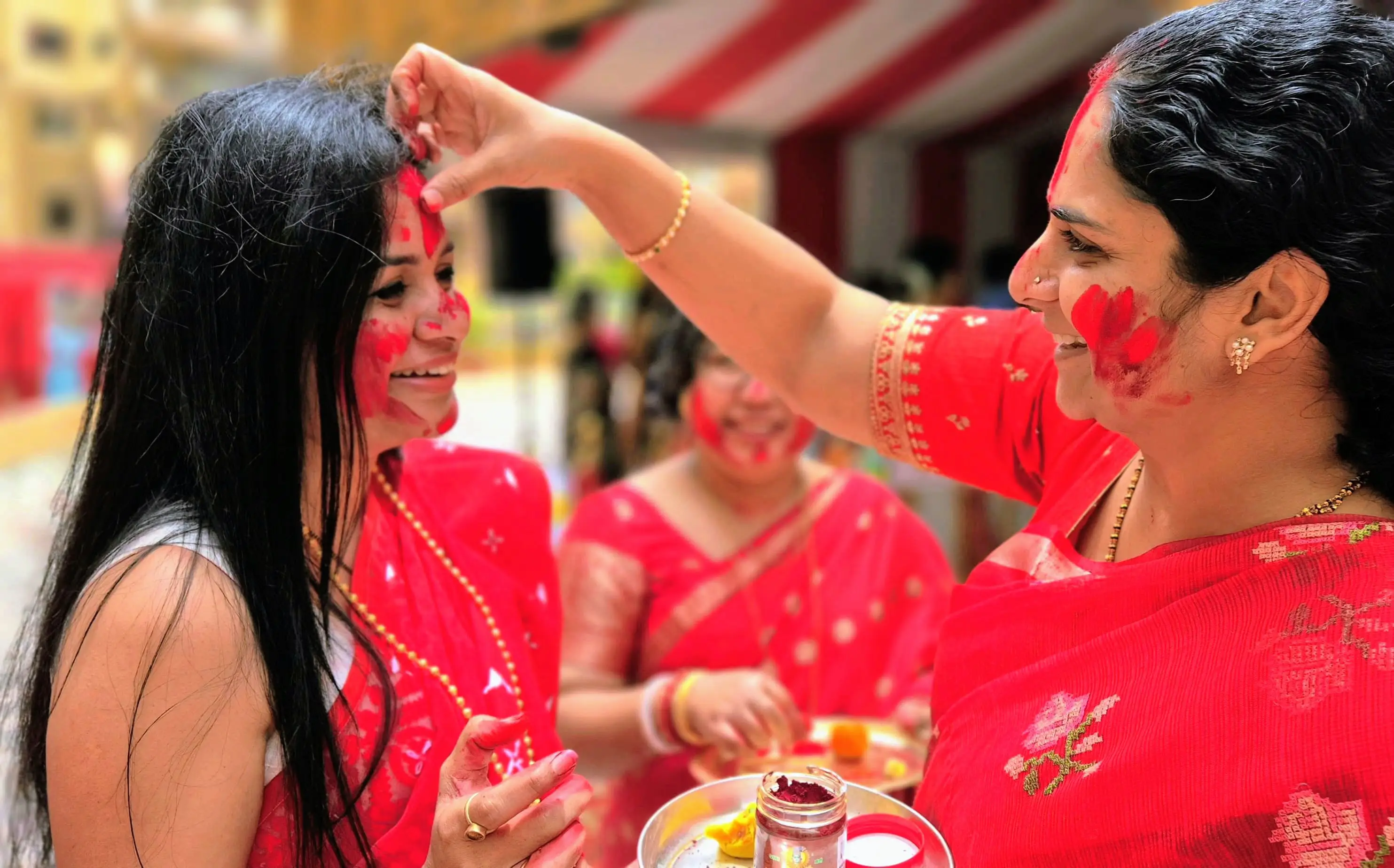 Sindoor Khela and Visarjan at Aabahan 2025 Durga Pujo, HM World City Bangalore